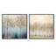 Minimalisme, arbres dorés et bleus scène VI - ensemble de 2 arbres carrés-1116185299-1116185298