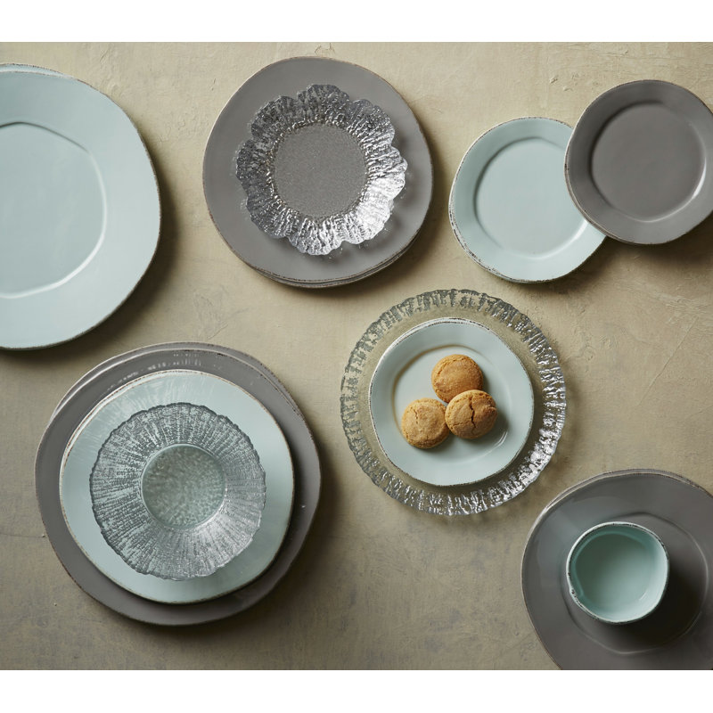 Lastra Handmade Italian Stoneware Dinner Plate, Gray