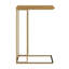 Table de bout en forme de C Bridgeview - Table d'appoint en bois de manguier avec cadre en fer doré pour canapé, causeuse ou lit - Mobilier de salon moderne