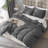 Waffle Weave Duvet Cover Set Cotton and Linen Blend Textured-110476433-110476436