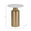 Table d'appoint cylindrique 22 po en fer et marbre blanc pour la maison et le bureau