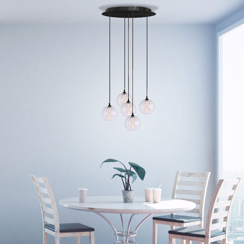 Riverdale 5 - Light Cluster Pendant, Matte Black