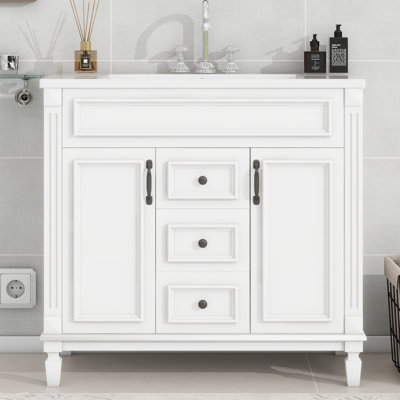 Dealia 36'' Free Standing Single Bathroom Vanity with Resin Top -  Charlton HomeÂ®, 4AFB7538904F4C438D4E563EEE494CE5