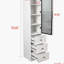 Bibliothèque avec 3 tiroirs, bibliothèque haute avec 4 niveaux, armoire de rangement en bois pour le salon, la chambre, la cuisine, le bureau à domicile