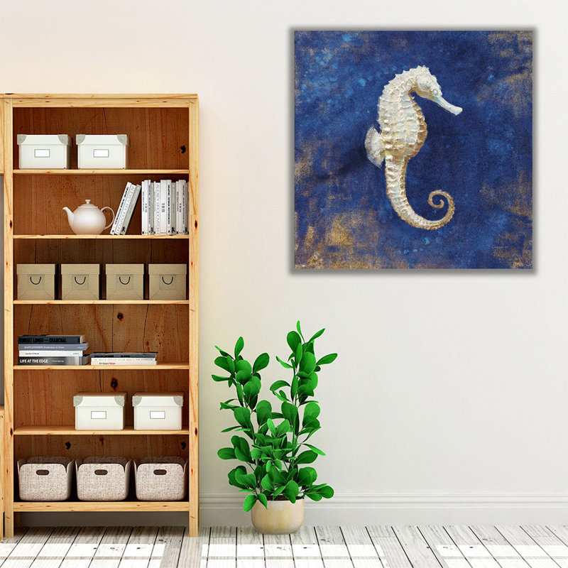 «Treasures from the Sea Indigo I», reproduction d'art sur toile, H 12 po x l 12 po