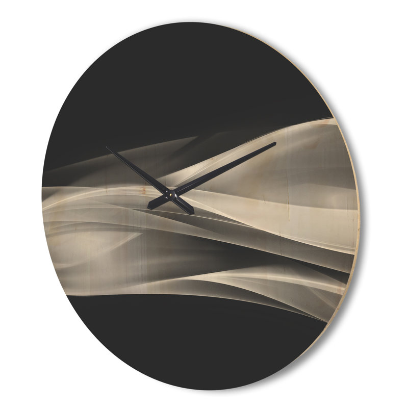 Glittering Silver Pattern - Modern Wood Wall Clock, Large