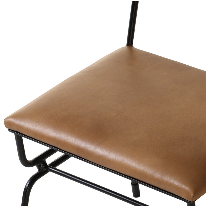 Posta Dining Chair Beige, Brown Top Grain Leather