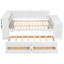 Lit de jour double avec tablettes de rangement - Lit polyvalent avec tiroirs, lit gigogne, station de charge et lumière DEL, blanc - idéal pour toute pièce-2028170161