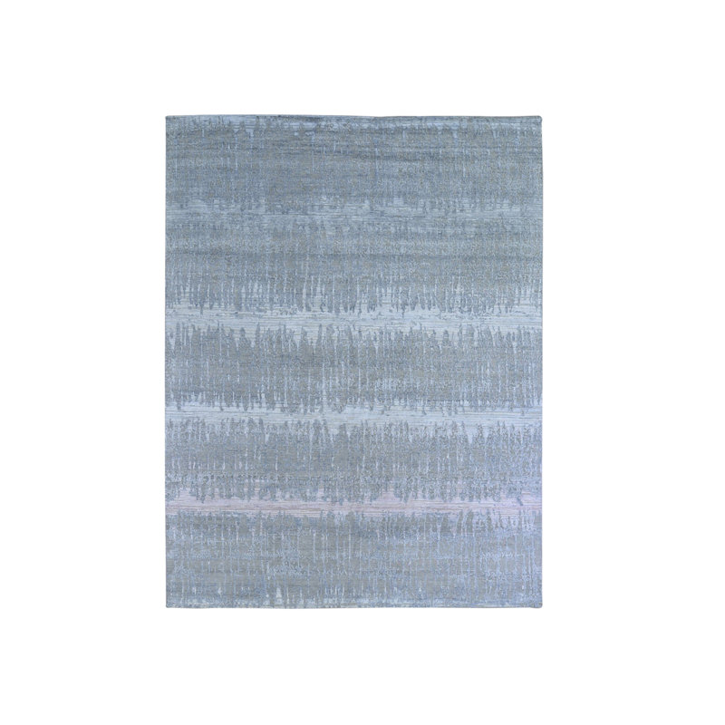 Tapis en laine texturée et en soie pure noué à la main 8 pi x 10 pi 3 po 0043BFB7A03D4CC18597BEE82B859E3C