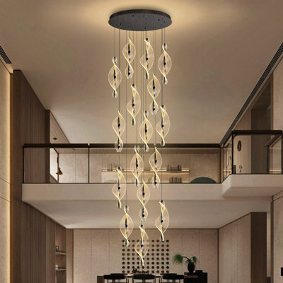 Lustre moderne moderne en acrylique noir