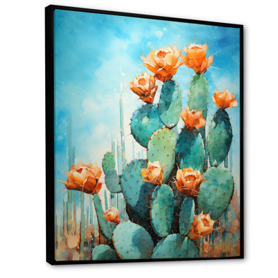 " Cactus Blue and Bronze Brush I " Print