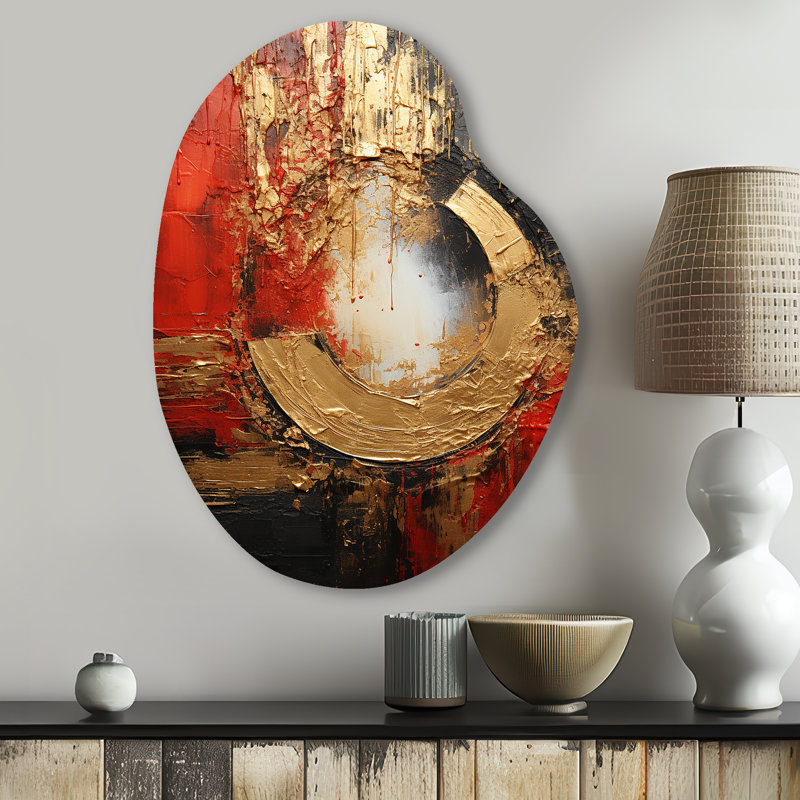 «Elkins - Abstract Spirals», impression murale asymétrique en métal, H 30 po x l 22 po