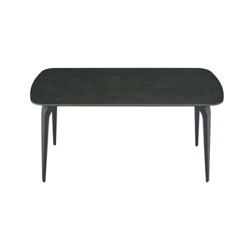Tables de salle à manger modernes peu encombrantes, pierre frittée durable et conception en métal pour la cuisine