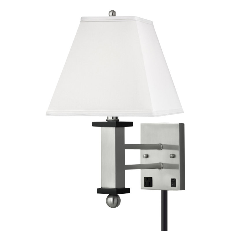 Square Post Plug-in Armed Sconce