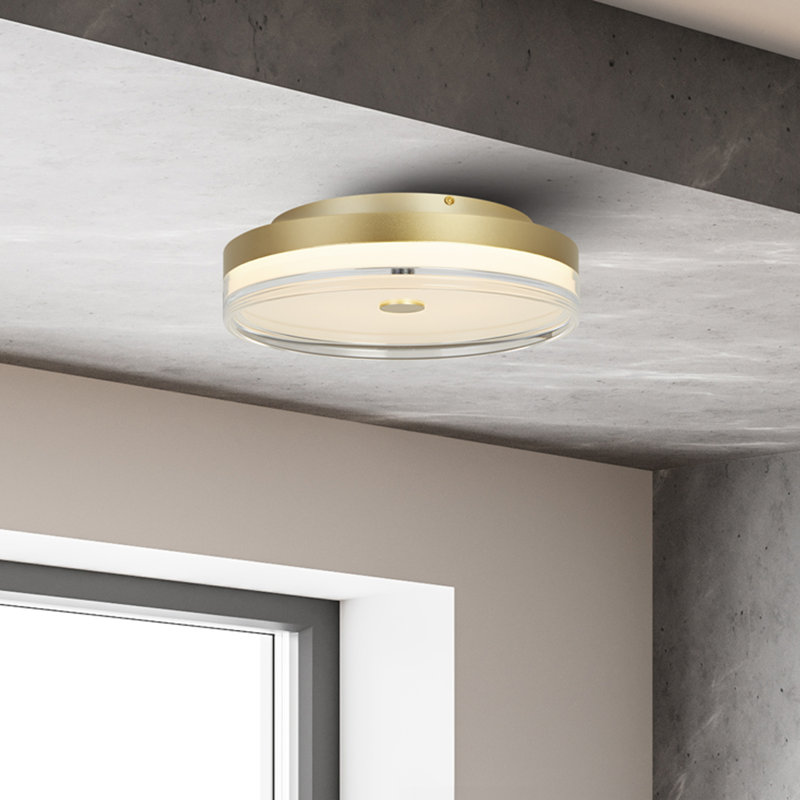 Bacquie Acrylic LED Flush Mount, Gold, 11cm H x 40cm W x 40cm D