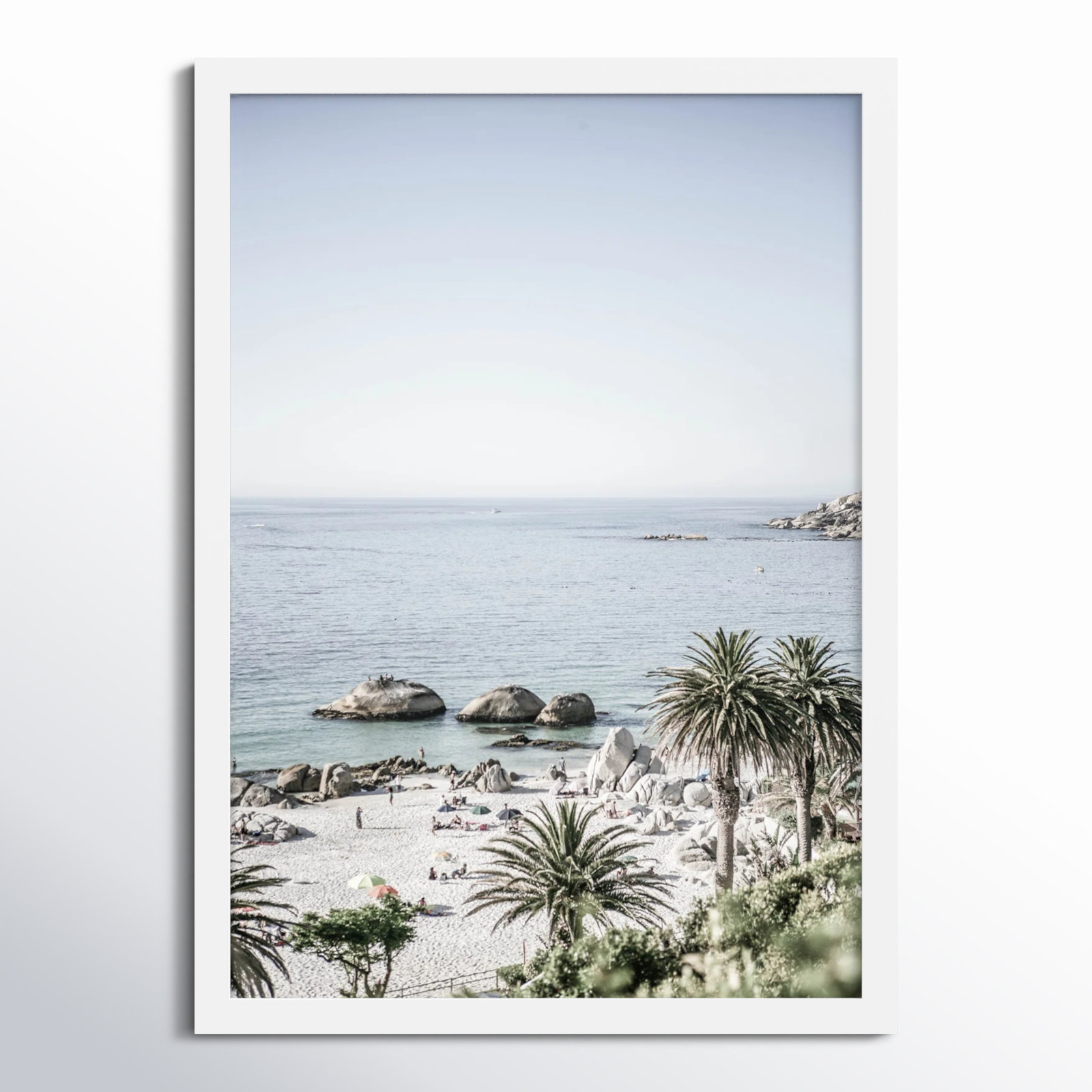 Pindall "Clifton Beach" Print, 21" H x 15" W, White