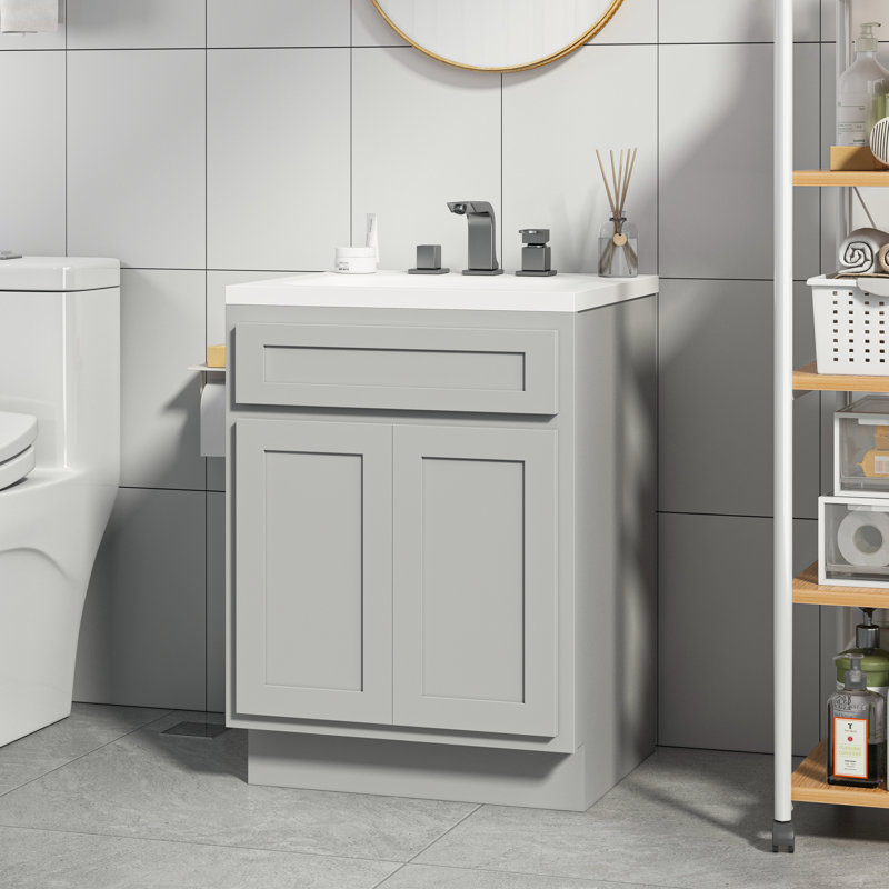 24'' Single Bathroom Vanity Base Only, Gray