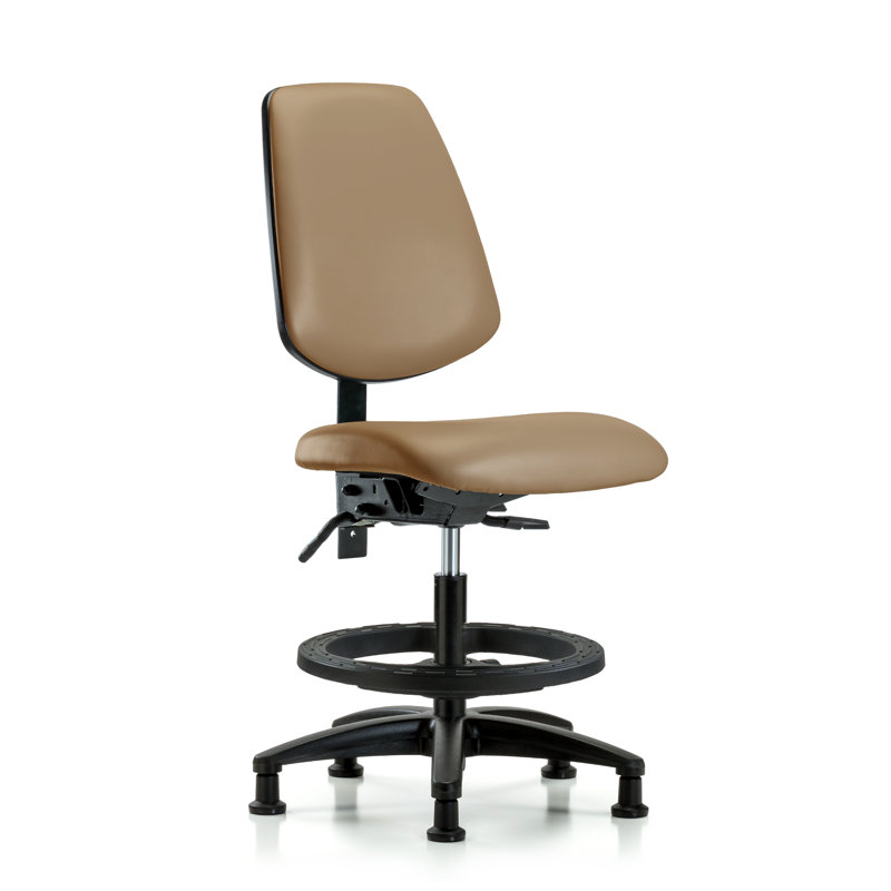 Agnes Vinyl Drafting Chair, Glides, Included, Taupe