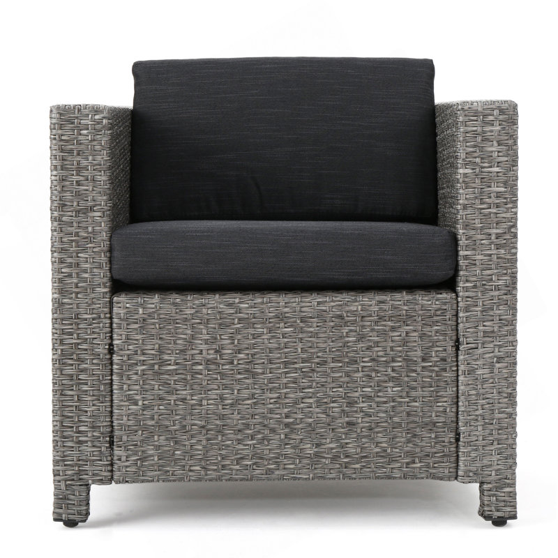 Puerta 4Pc Set, Black Cushion/Gray Frame