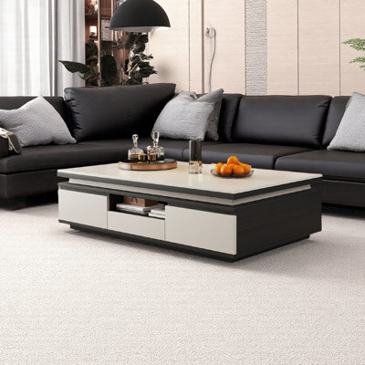 Modern rectangular rock plate coffee table