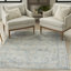 Tapis oriental bleu en polyester lavable à la machine Marqies-397601064
