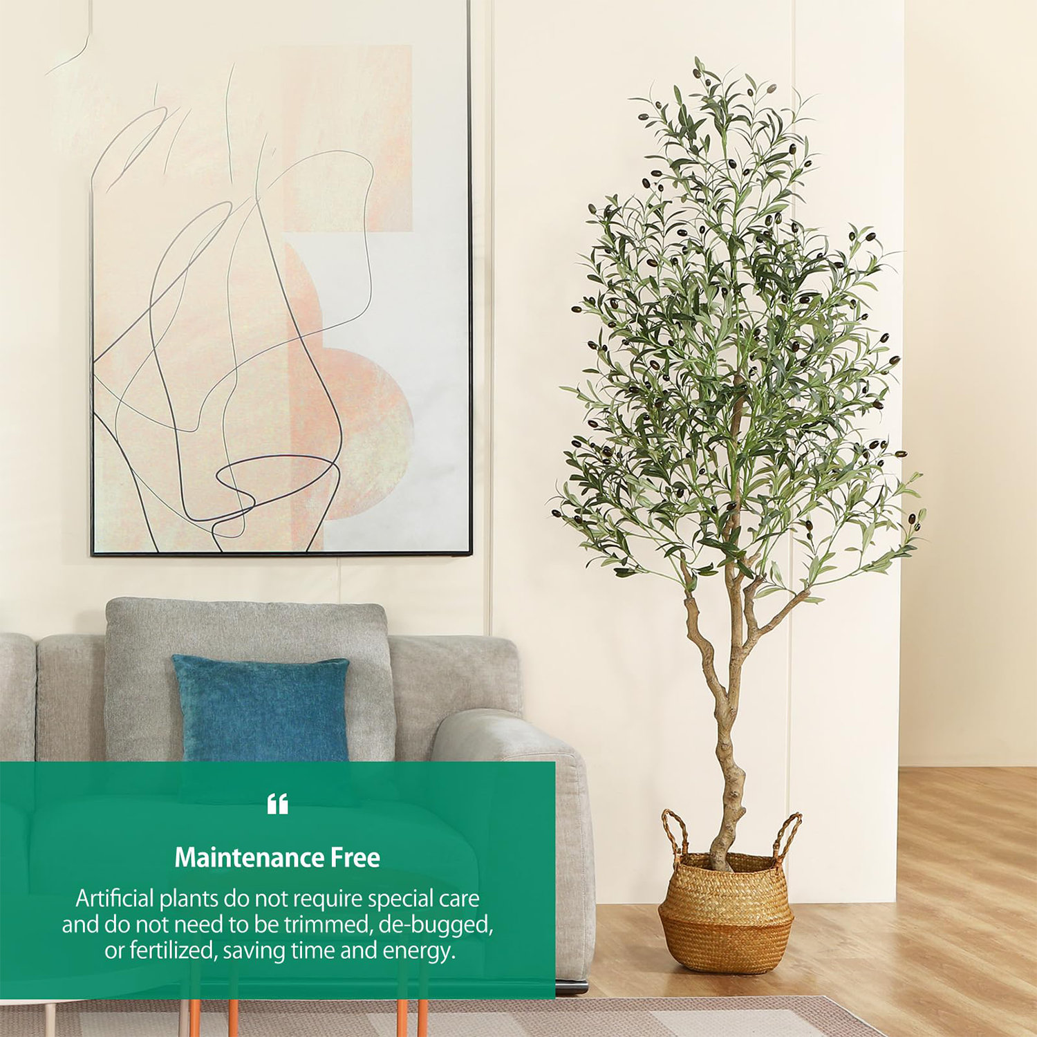 Primrue Artificial Olive Tree 7 Feet Fake Olive Silk Plant And Handmade ...