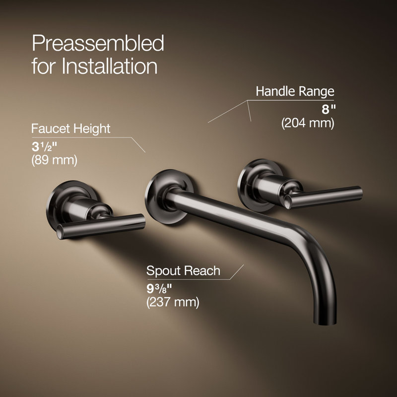 Purist® Wall Mounted Bathroom Faucet, Vibrant Titanium, Lever Handle