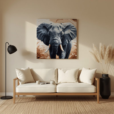 Faune sauvage, éléphant d'Afrique, art mural en métal gris