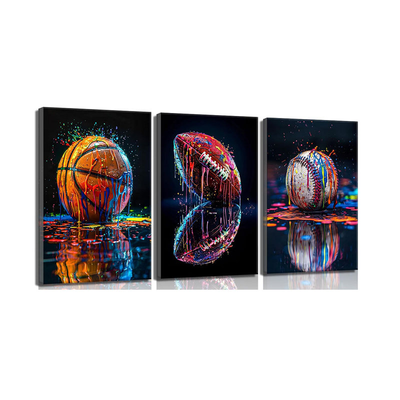 3 Piece Wrapped Canvas Print, 40 cm H x 90 cm W