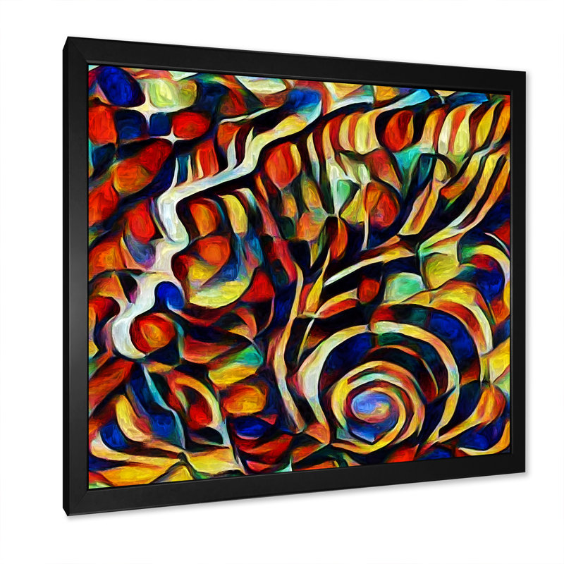 Abstrait, impression d'art mural moderne sur bois, H 16 po x l 16 po x P 1 po, Cadre photo noir