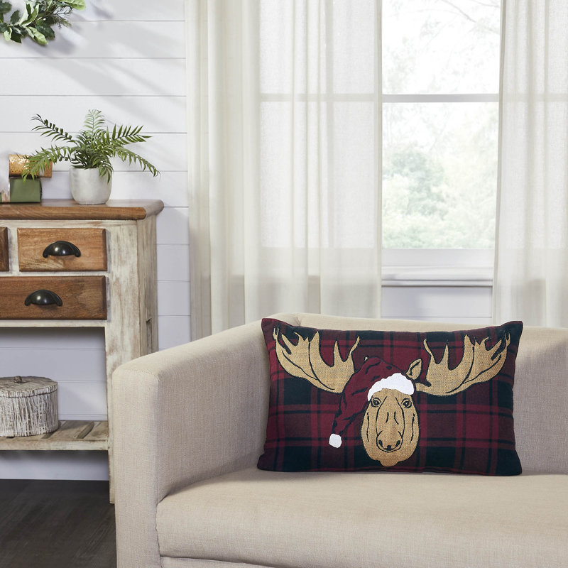Cotton Blend Reversible Throw Pillow