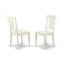 L'ensemble de table de salle à manger 3 pièces comprend 1 table de salle à manger à piédestal ronde et 2 chaises de salle à manger en lin blanc avec dossier à lattes - finition lin blanc-1491935817-1491935820-1491935810