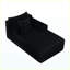 Chaise longue longue 37,5 po avec revêtement en velours noir moelleux, porte-gobelet intégré, assortiment modulaire flexible pour le salon-129167330