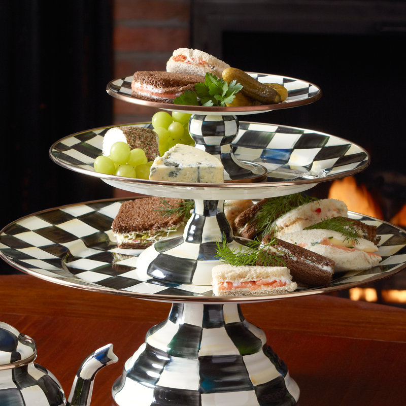 Courtly Check Pedestal Platter