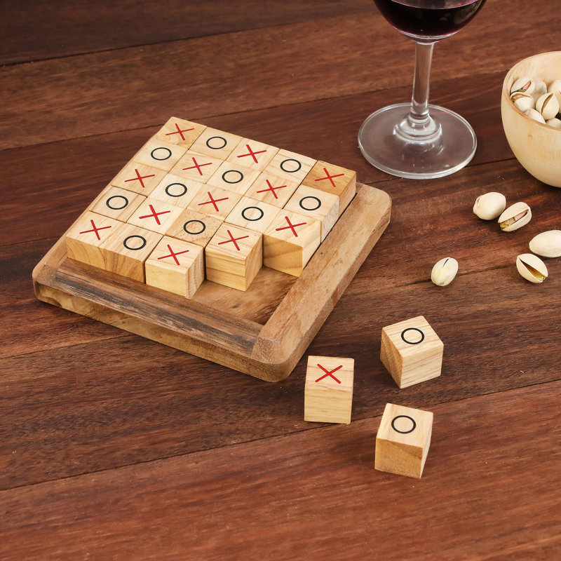 Towles Union Rustic 2 Player Wood Tic Tac Toe