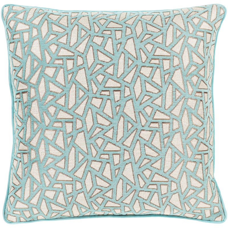 Biming Geometric Throw Pillow, 18" x  18", Tan, No Fill