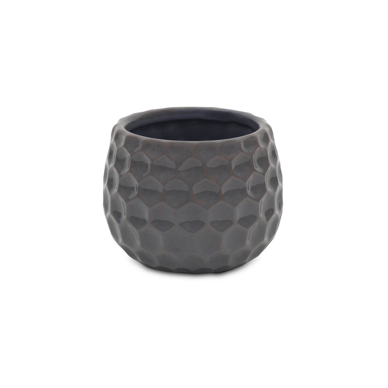Pot à fleurs en céramique Eddins, Gris, H 4 po x l 4,25 po x P 4,25 po