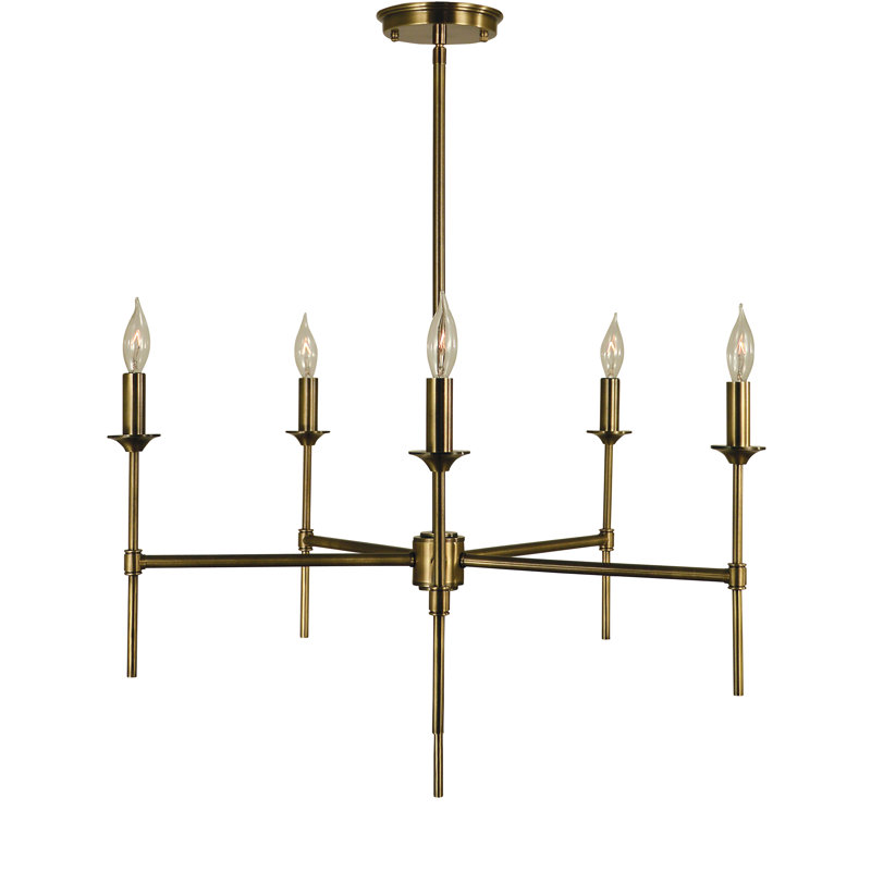 Lustre 5 lumières Bion By Rosdorf Park, Nickel brossé