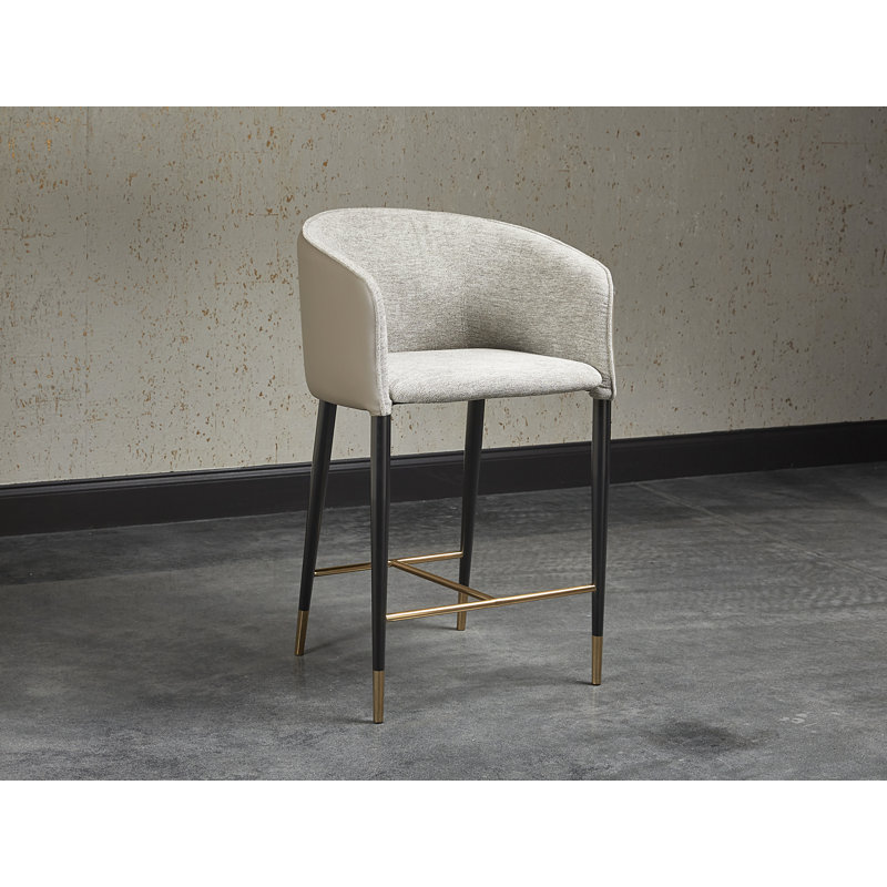 Asher Barstool - Sparrow Grey / Napa Black, Counter Stool (26" Seat Height), Burgundy