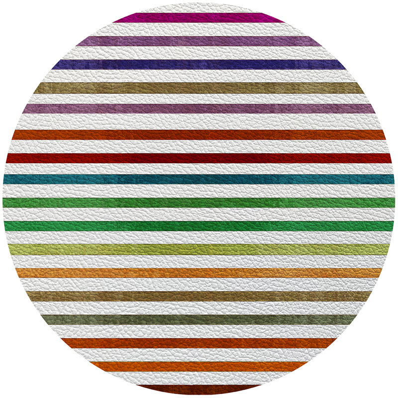 Vegan Leather Round Placemats, Fun