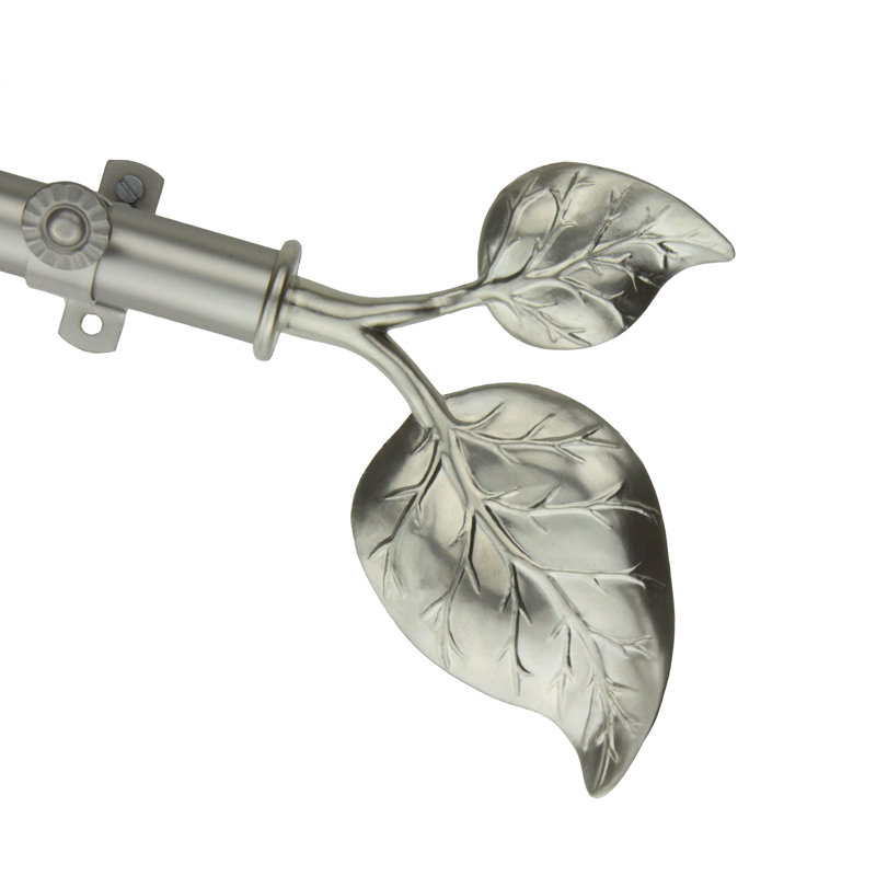 Tringle à rideaux simple 5 côtés pour fenêtre bay Nailsworth, Nickel satiné, 28 à 48 po (de chaque côté)