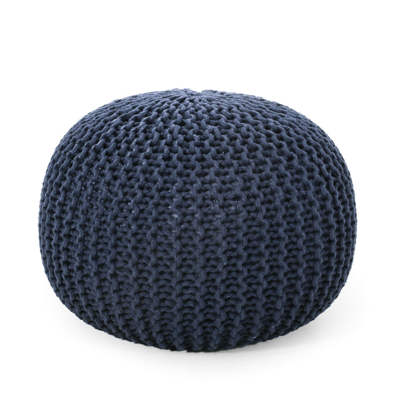 Bordeaux  Knitted Cotton Round Pouf