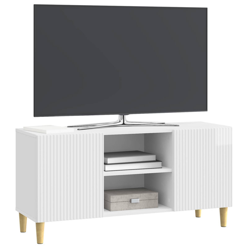 TV Stand, 50cm H x 102cm L x 34.5cm W, High Gloss White