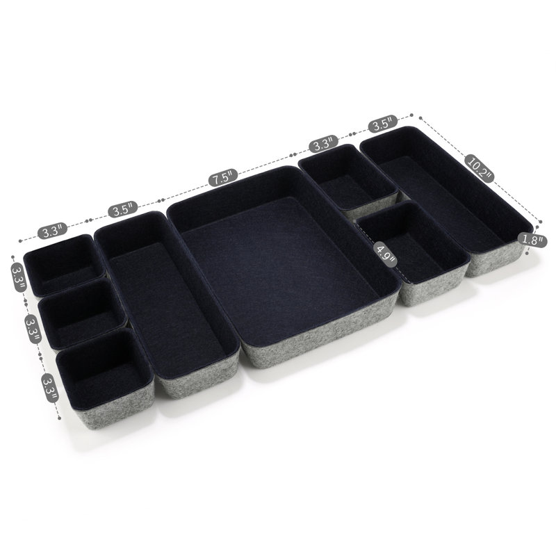 Geneseo 1.8'' H x 7.9'' W x 10.8'' D Organizer Set, Navy
