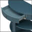 Console demi-lune avec tiroir et 2 tablettes-272522662