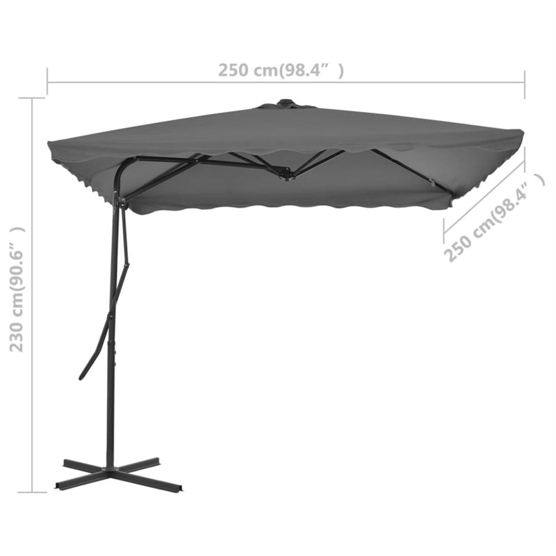 Jad 250cm Cantilever Parasol, Anthracite