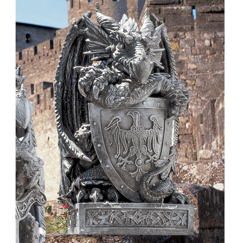 Shield the Arthurian Dragon Statue
