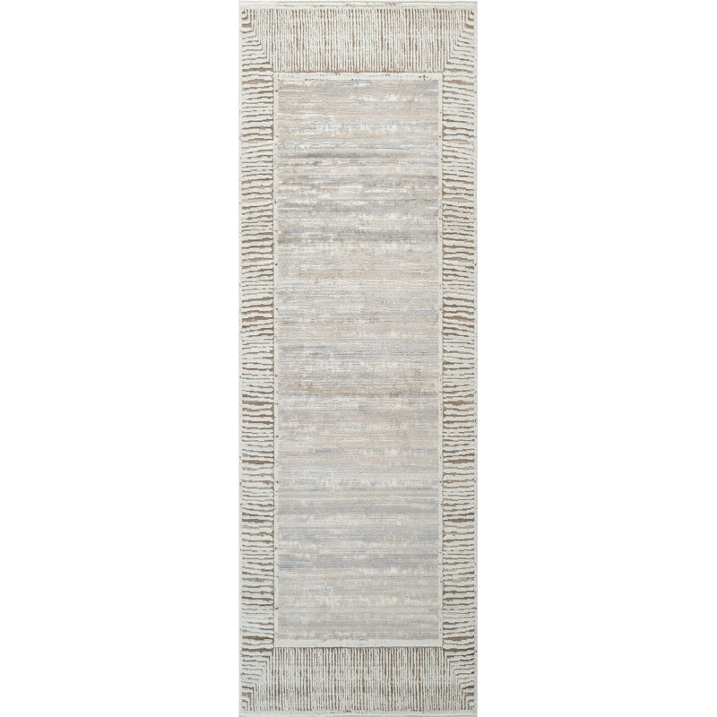 Isborne Power-Loomed High-Low Area Rug , Runner 2' x 6', Beige/Gray