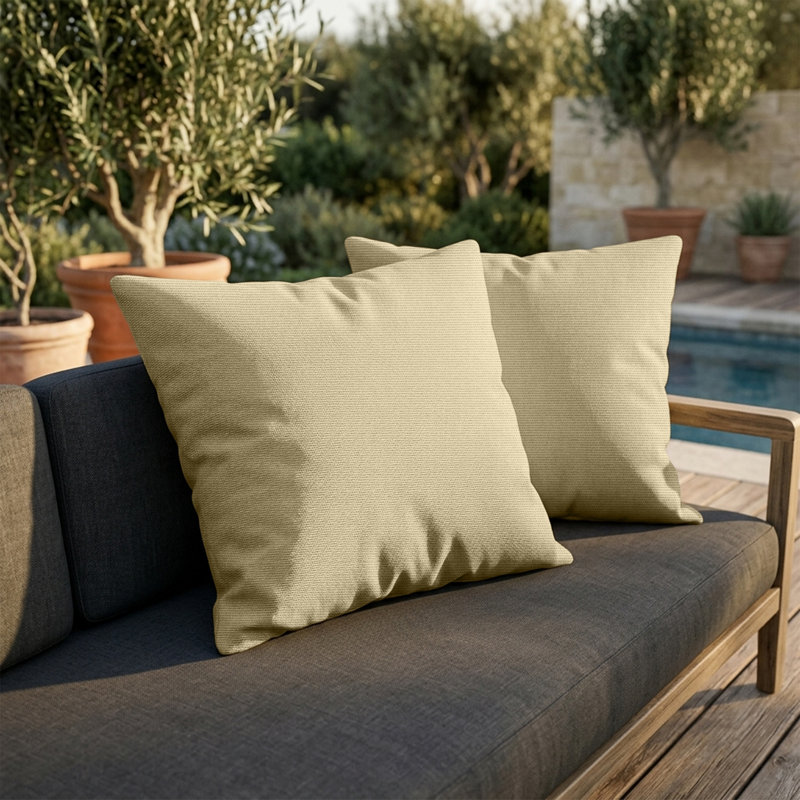 Housse de coussin d'extérieur carrée Sunbrella, H 22 po x l 22 po, Beige