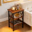 Table de chevet moderne en X avec deux tablettes de rangement, table de bout robuste pour la chambre à coucher et le salon, stabilité et organisation accrues
